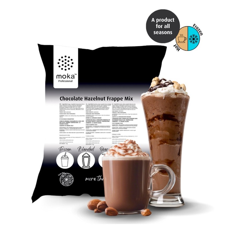 Chocolate Hazlenut Frappe Mix 1kg - Moka Professional for bars, hotels, catering and home