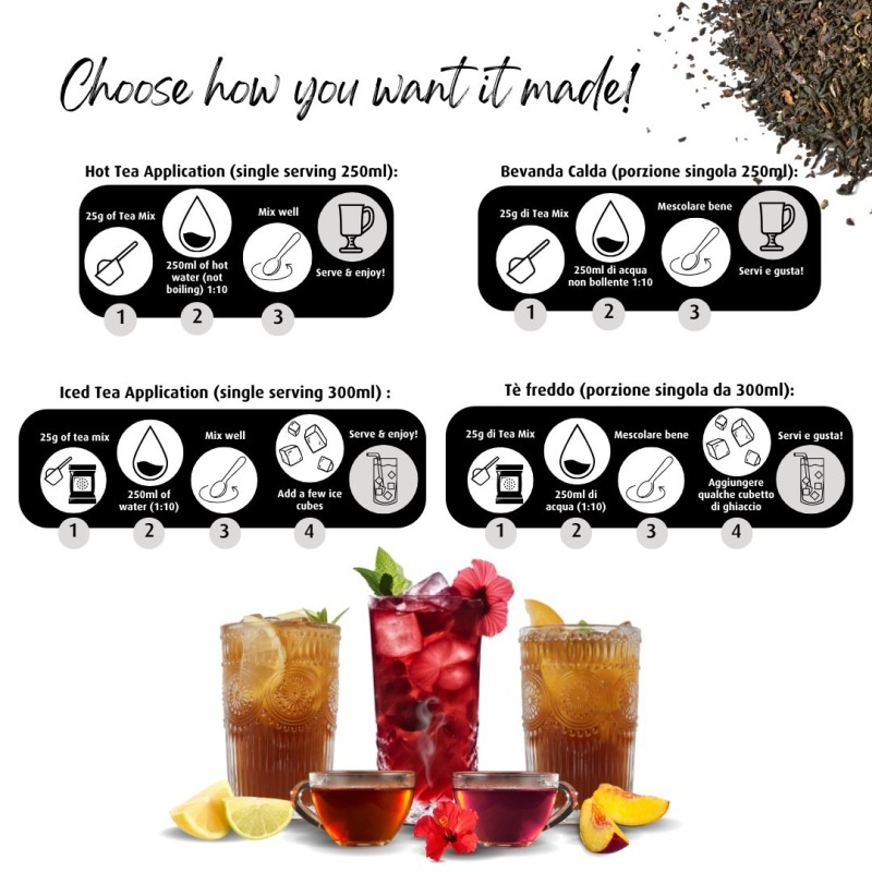 Instant Rooibos Tea Mix Moka Professional 1 kg - Easy to Prepare in 3 Steps with Moka Professional