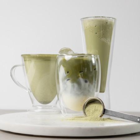 Iced Matcha Latte with Matcha Green Tea Powder