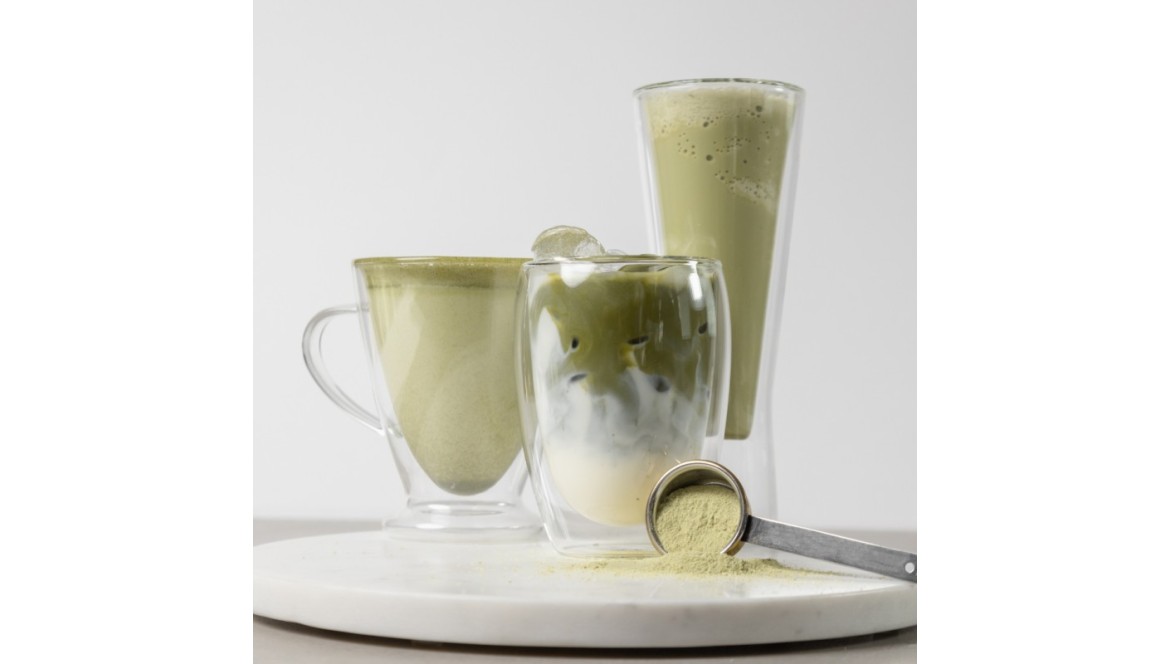 Iced Matcha Latte with Matcha Green Tea Powder